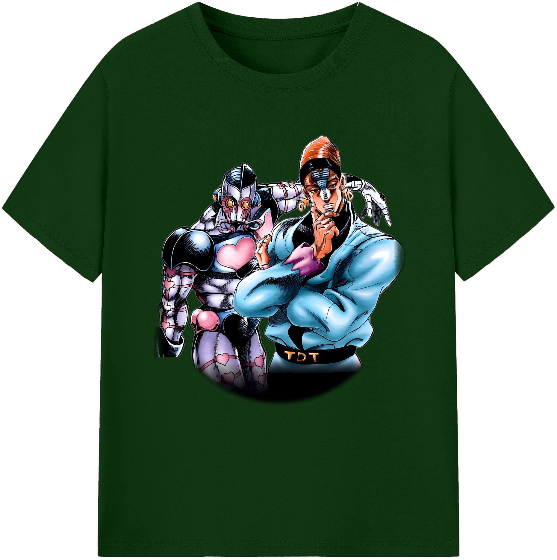 （画像用） ジョジョの奇妙な冒険 ひがしかた じょうすけ JoJo's Bizarre Adventure Higashikata Josuke 綿100％半袖Tシャツ（フロントプリント）